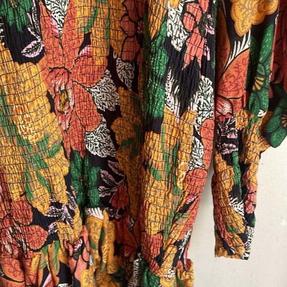 Farm Rio Black Garden Ruffle Mini Dress - Picture 6 of 16